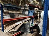 a large amount of wood in the warehouse shelves