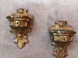 paire d'appliques murales anciennes en laiton
