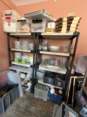 -1 lot de plateaux de service en métal -1 lot de vaisselle e… - Photo 1