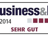 the logo for business and it is displayed on a white background