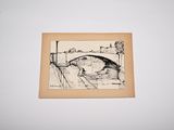 a picture of a drawing of a bridge over a river