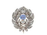 an antique sapphire and diamond broochle