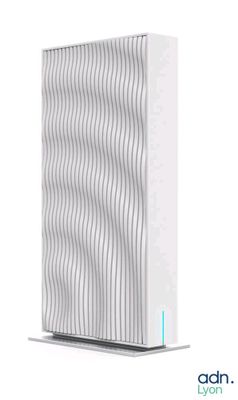 a close up of a white box with a blue line on it