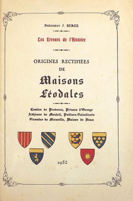 the front cover of a book with a picture of a coat of arms on it