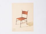 une image représentant un dessin d'une chaise posée sur une table