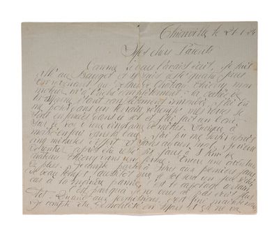 lettre manuscrite écrite à l'encre noire sur une feuille de papier