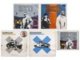 four different posters of a police car, a police car, a police car, a police car, and a police car