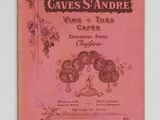 un vieux livre avec une couverture rose et l'image d'un verre à vin
