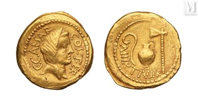 a gold coin with an image of a man and a woman on it