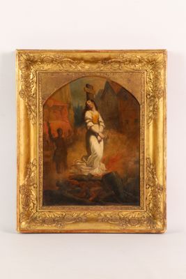 an old painting of a woman holding a baby in a gold frame