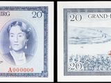 deux billets de banque différents, dont l'un comporte l'effigie d'une femme