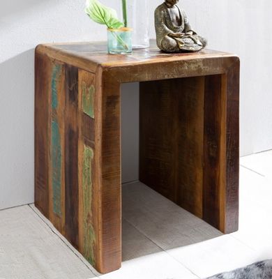 Table d'appoint ORHAN, en manguier recyclé multicolore - 45x…