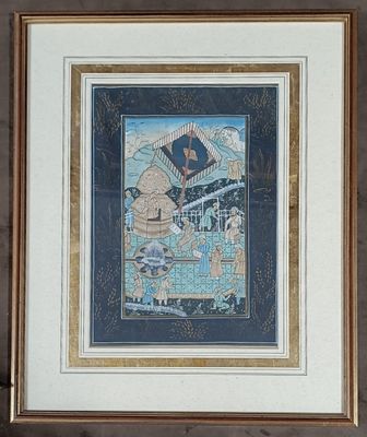 framed picture of a picture of a man and a woman in a boat
