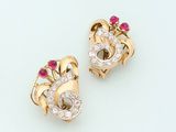 pair of ruby and diamond earrings