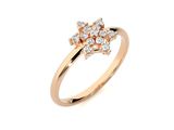 a rose gold ring with a cluster of white diamonds