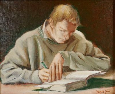 Jacques JOOS (1945-2021), "Homme étudiant", technique mixte …