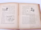 an open book with a drawing of a man on a horse