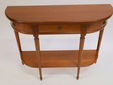 an image of a wooden table with a shelf underneath it