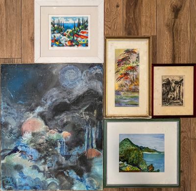 Lot de 5 œuvres graphiques comprenant : Caroline DEGROISELLE…