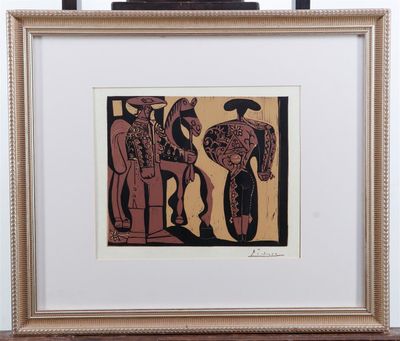 a painting of a man and woman standing next to each other