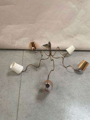 applique murale en laiton et verre à cinq lumières