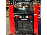 a picture of a red and black ski - door parked in a warehouse