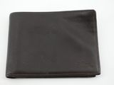 portefeuille en cuir noir sur fond blanc