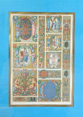 Reproduction de lettrines enluminées, enluminures et motifs …