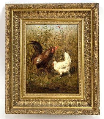 COUTURIER Philibert Léon (1823-1901) : Coq et poule. - Photo 1