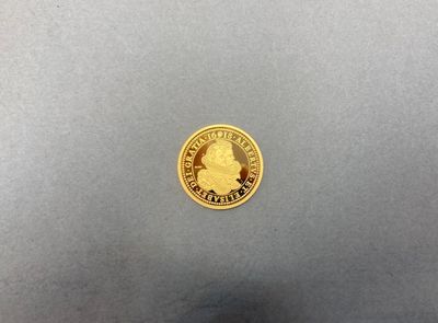 un gros plan d'une pièce d'or sur laquelle figure le visage d'un homme