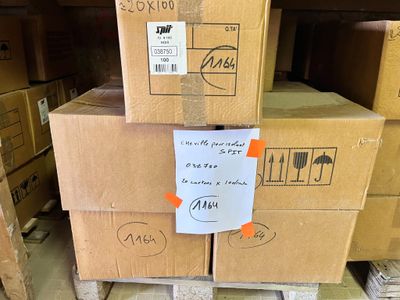 a pile of boxes that are stacked on top of each other