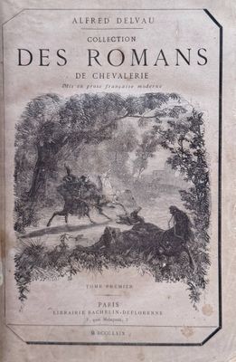 an old book with a picture of a man riding a horse