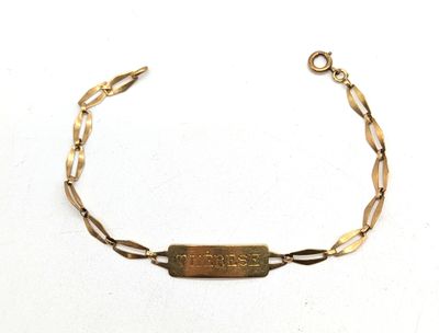 GOURMETTE en or (750) gravée "Thérèse" et datée "13 mai 1934" au rever - Photo 1