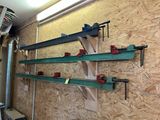 a shelf with tools on it in a room