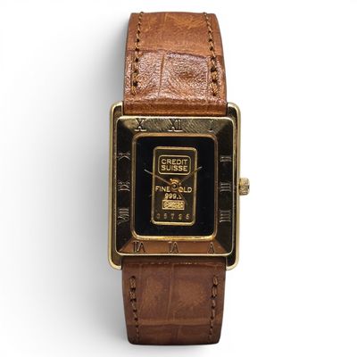 a close up of a watch on a white surface with a white background