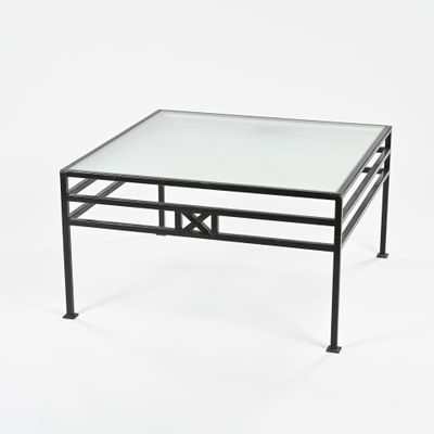 an image of a glass coffee table on a white background