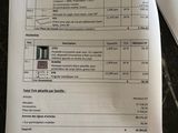 two papers that are sitting on a table with a calculator