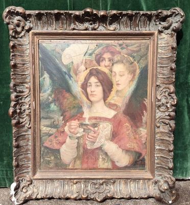 an image of a painting of a woman holding a cup