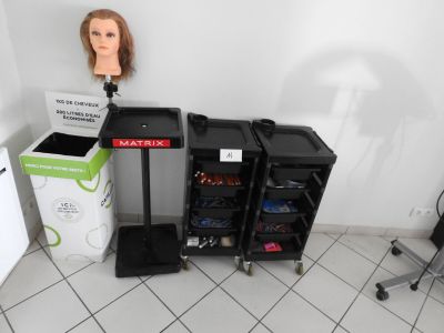 une tête de mannequin posée sur un socle dans une pièce