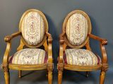 pair of french louis xvi style fauteure armchairs