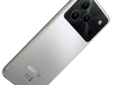 the back of a silver phone with a camera on top of it