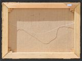 a close up of a picture of a frame with a string in it