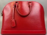 sac à main Louis Vuitton en cuir Epi rouge