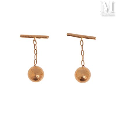 Boutons de manchette Paire de boutons de manchette boule en … - Photo 1