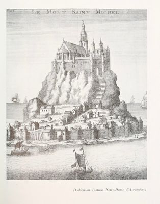 un dessin représentant un château sur une colline, avec un bateau dans l'eau
