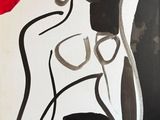 un tableau représentant une femme tenant une rose à la main
