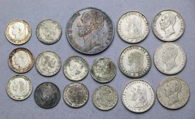 PAYS-BAS : Lot de 17 monnaies divisionnaires d’argent  : 44,46 gr . Gu - Photo 1