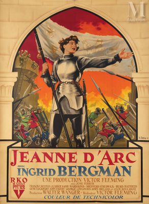 an image of a poster for a movie starring a knight holding a flag