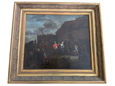 Attribué à Matheus Van HELMONT (1623 - 1679) " Scènes de fêt…