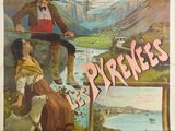 une vieille affiche de cinéma française représentant un homme et une femme assis sur un banc